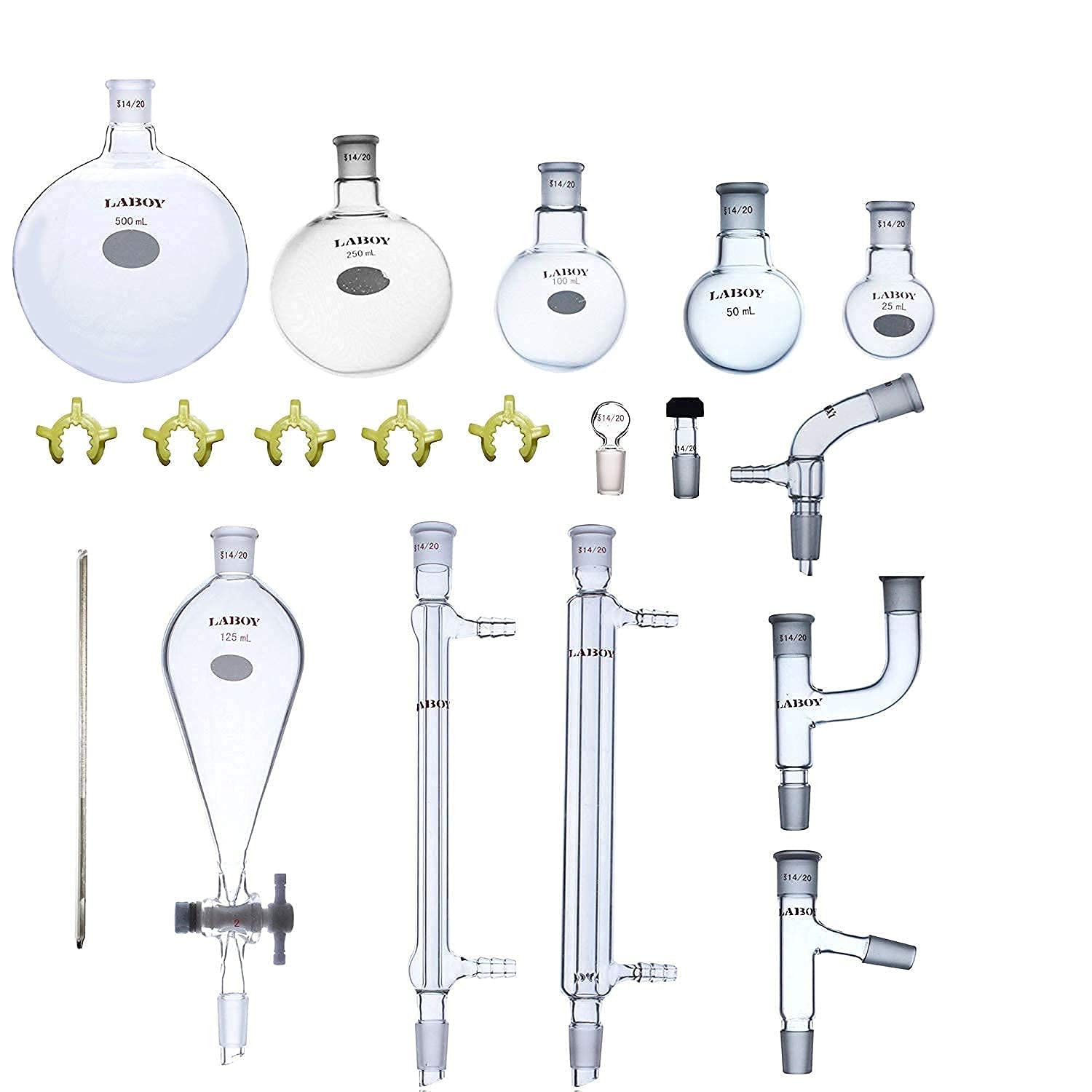 Amazon.co.jp: 実験室有機化学実験室ガラス器具セット14/20ガラス器具 Amazon.co.jp: 実験室有機化学実験室ガラス器具セット14/20ガラス器具